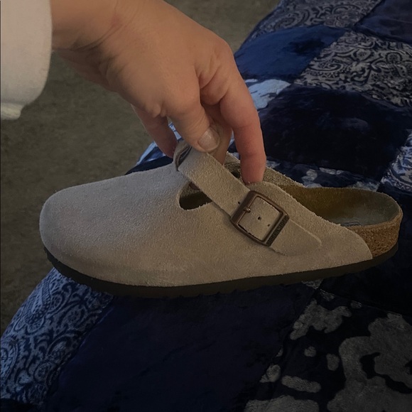 Woman’s Birkenstock Boston Soft Footbed Suede Loafers - Taupe 39 size 8 - Picture 8 of 9